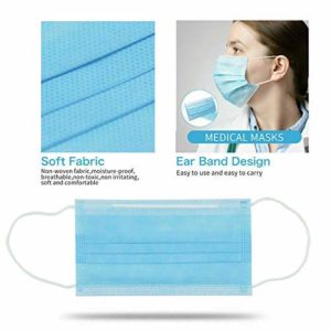 50 Pcs Disposable Face Masks for Adults or Kids Mouth Masks, Suitable for Public Places, pet Shops and Other Environment need Breathing Protection (50)