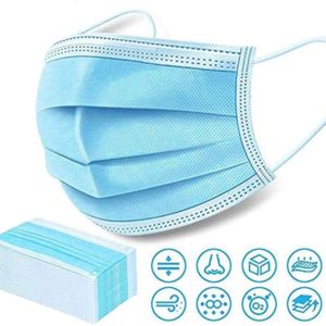 Disposable 3-Ply with Earloops Protective for Pollen,Smoke,Dust,Pollen Blue (50Pcs)