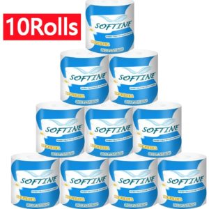 Professional Premium 3-Ply Toilet Paper, Highly Absorbent Hand Towels White Tissue for The Washroom, Home Kitchen or Restaurant (10 Rolls)
