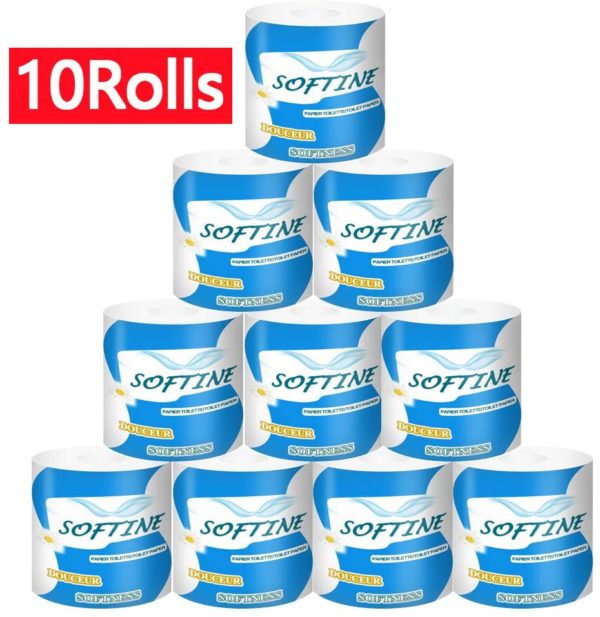 Professional Premium 3-Ply Toilet Paper, Highly Absorbent Hand Towels White Tissue for The Washroom, Home Kitchen or Restaurant (10 Rolls)