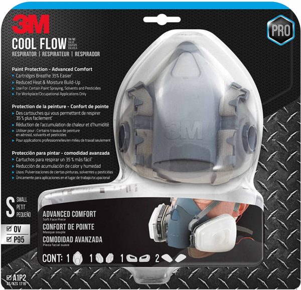 3M Safety - R-7511ES Professional HalfMask Organic Vapor, N95 Respirator Assembly, Small